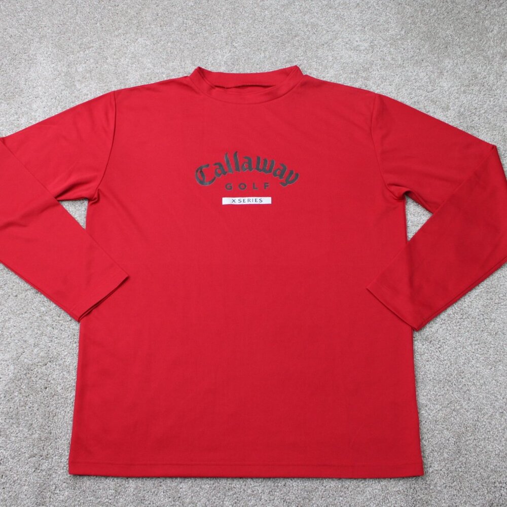 Callaway Golf X-Series Shirt Mens Large Red 100% Polyester Long Sleeve‎ Pullover